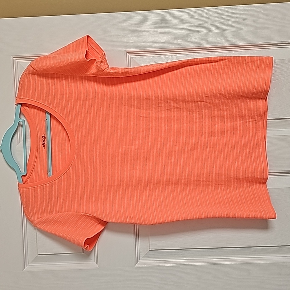 bcg neon orange with white stripes, short- sleeve t-shirt Size XL - Picture 7 of 11